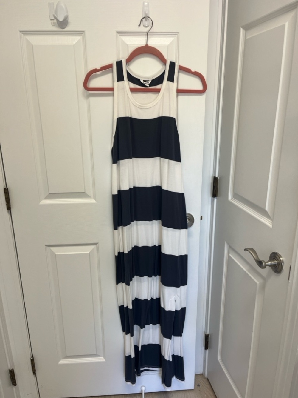 Splendid Navy & White Striped Tank Maxi Dress